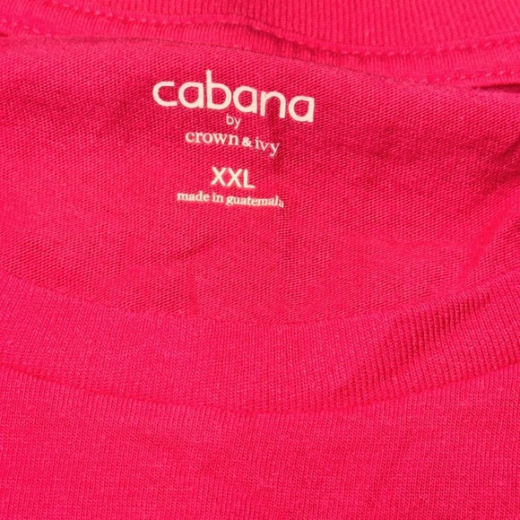 Crown & Ivy cabana beach party pink short sleeve tshirt men 2XL - Picture 4 of 4